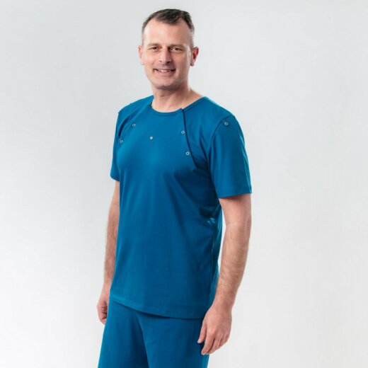 Herren T-Shirt Brustöffnung